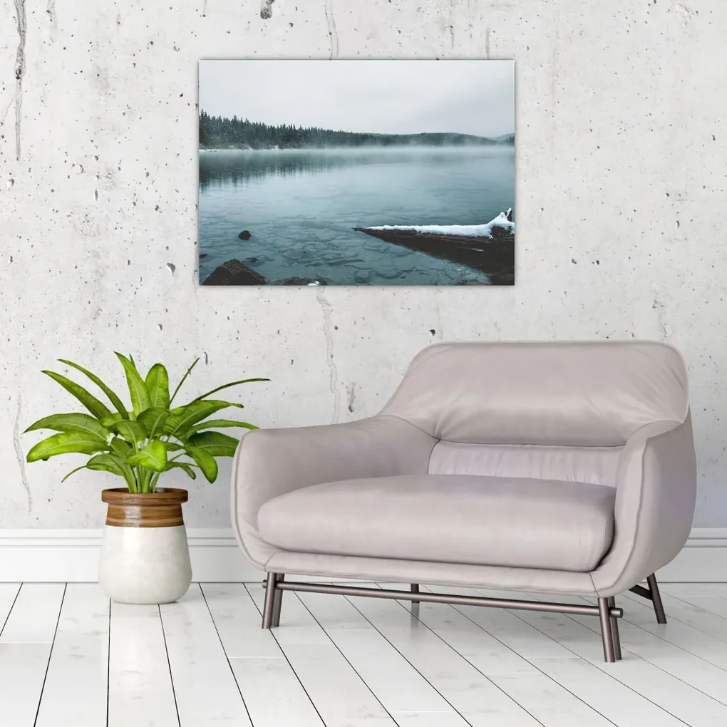 Tablou - lacul nordic înghețat (70x50 cm), în 40 de alte dimensiuni noi