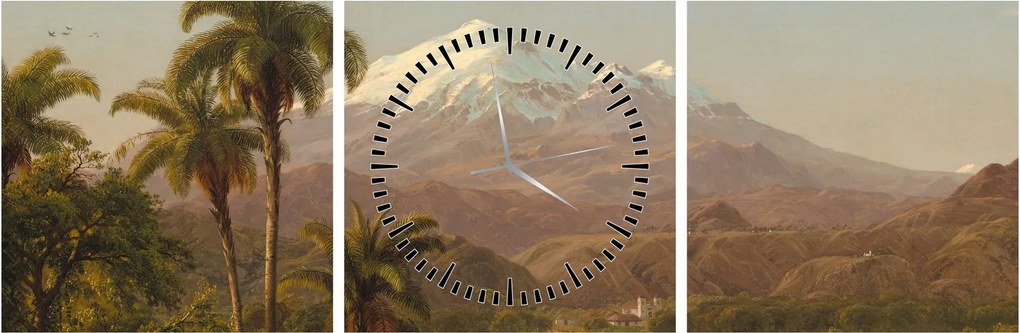 Tablou - Frederic Edwin Church, Tamaca Palms, reproducere (cu ceas) (90x30 cm)