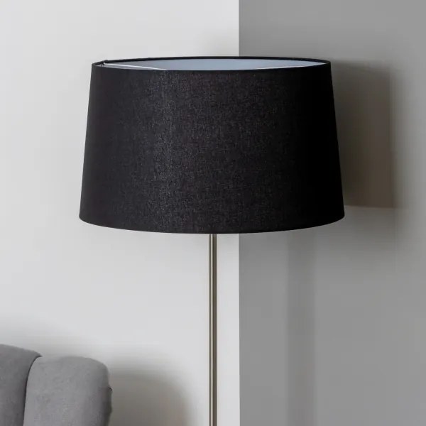 Brilagi - Lampă de podea LED CERIA 1xE27/40W/230V Ø 45 cm negru/crom mat