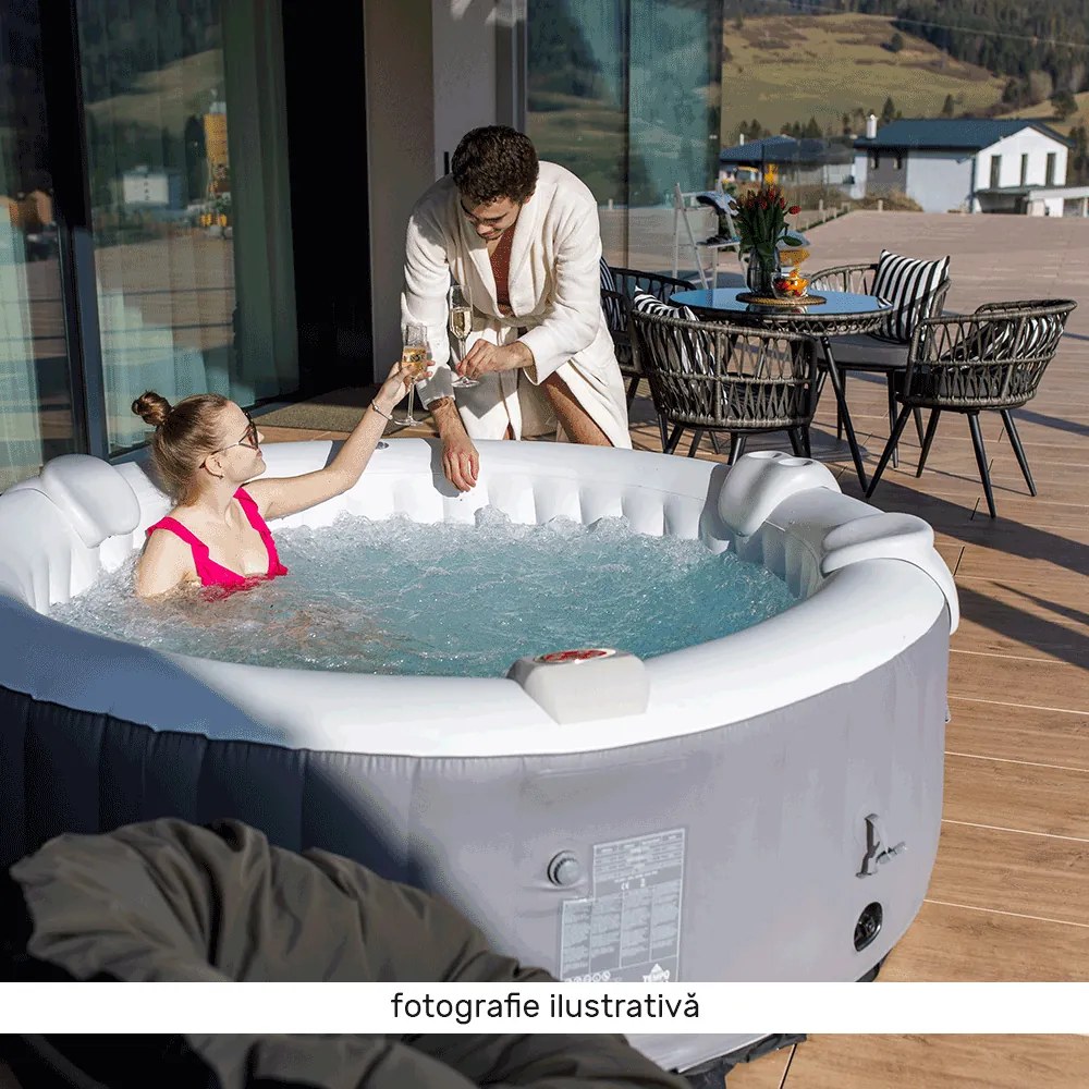 Jacuzzi gonflabil, gri/alb, 2-4 pers., 600 l, KAMINO TYP 3