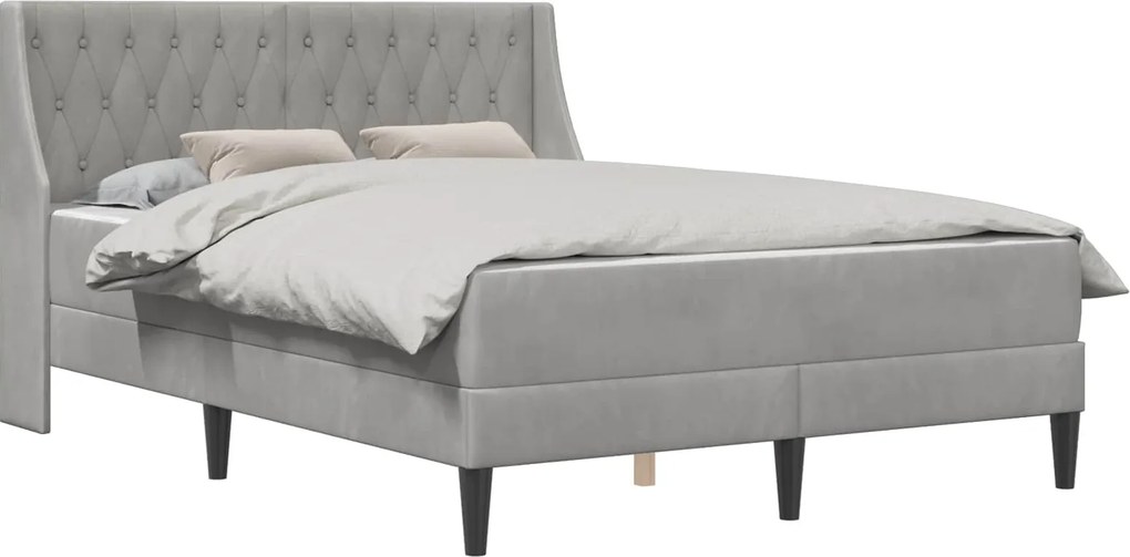 vidaXL Cadru de pat cu saltea Gri deschis 180 x 200 cm Catifea