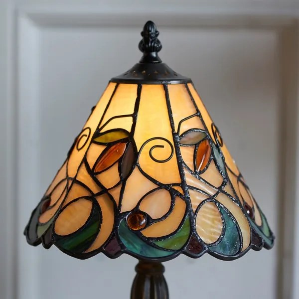 Endon 64196 - Lampă de masă Tiffany JAMELIA, 1xE14/40W/230V, diam. 20 cm
