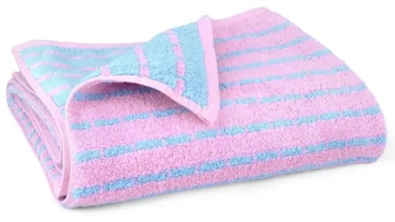 Prosop albastru/roz din amestec de bambus din frotir 70x140 cm Nuance – JUNA