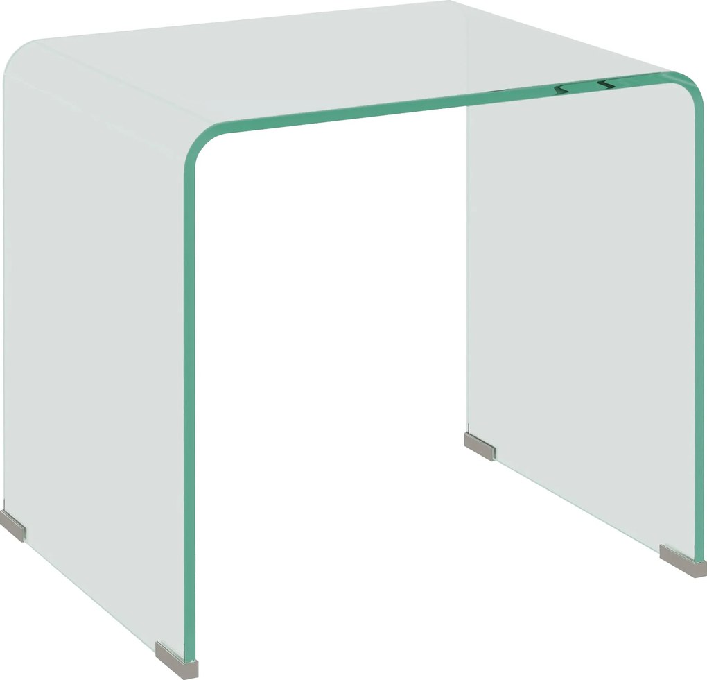 HOMCOM Măsuță de Cafea Modernă cu Picioare Antiderapante, Măsuță din Sticlă Securizată, 50x40x45 cm, Transparentă, Design Elegant | Aosom Romania