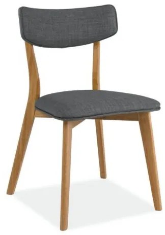 Set 2 scaune Karl material gri stejar H77 cm