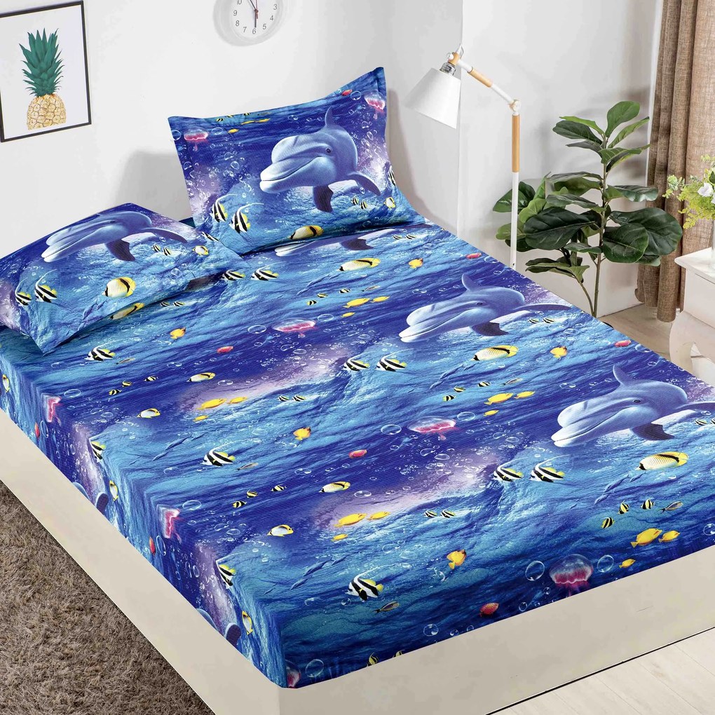 Lenjerie de pat 3 cu elastic 100% bumbac - a708 de la Onesleep