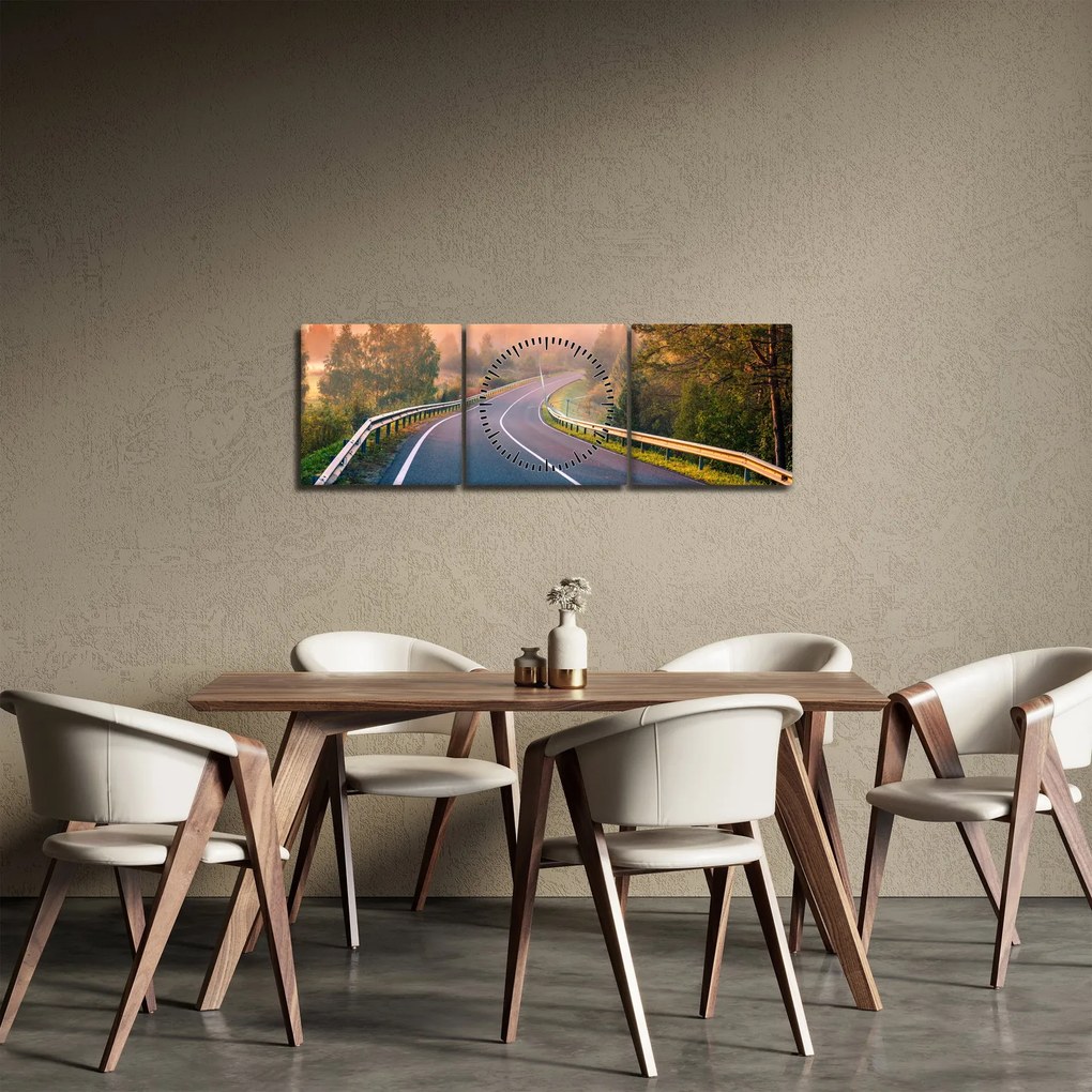 Tablou - Călătoria la răsăritul soarelui (cu ceas) (90x30 cm)