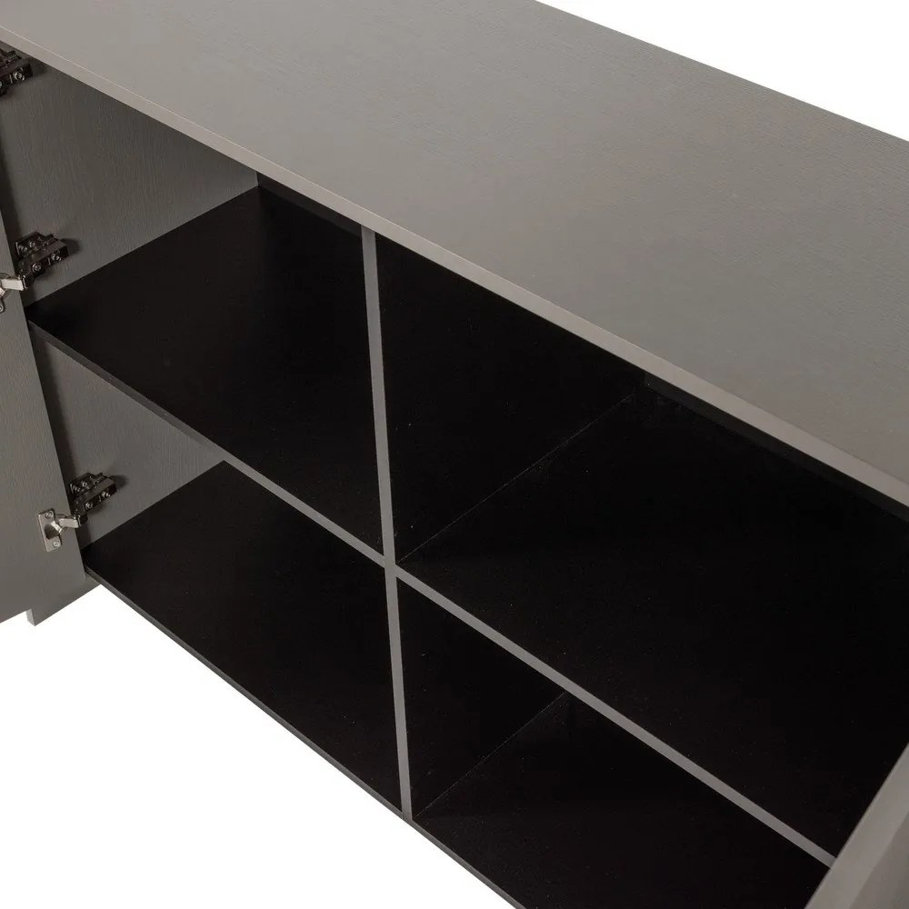 Comodă gri cu aspect de lemn de frasin 200x85x44 cm Brock – WOOOD