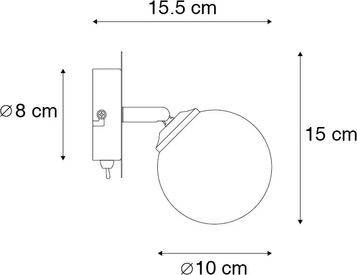 Spotlight negru cu auriu reglabil - Athens Wire