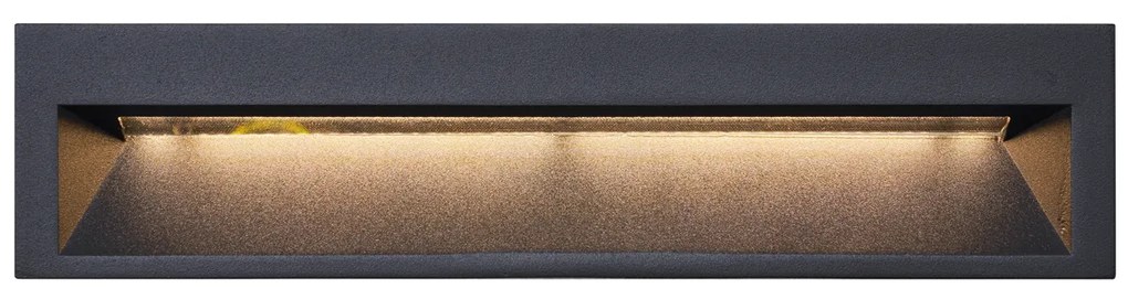 Lampă de perete încastrată modernă neagră 28cm inclusiv LED IP65 - Mert