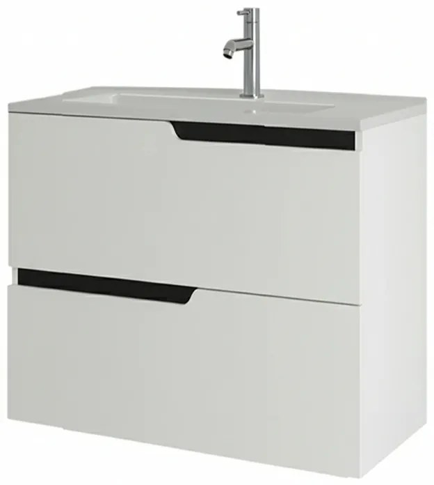 Mobilier pentru lavoar incastrat 60 cm, alb mat, Fluminia Bari Alb