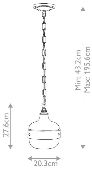 Lustră pe lanț Feiss FE-CADENCE-1P-MB CADENCE 1xE27/75W/230V