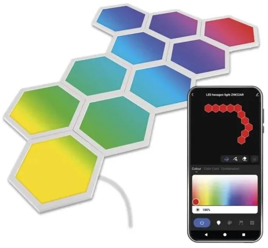 SET 10x panou RGBIC dimabil LED/1,9W/230V Wi-Fi Tuya