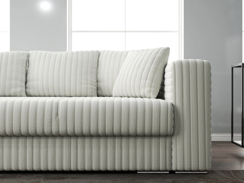 Canapea extensibilă dumonde cu ladă de depozitare si sezut confortabil din spuma high-density, Gloria Ambience Ivory 240x100 cm