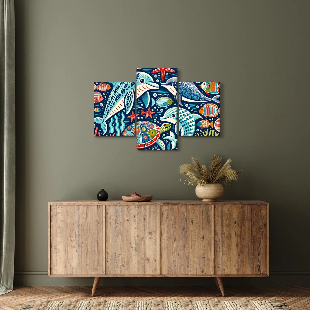 Tablou – Animale acvatice desenate (90x60 cm)