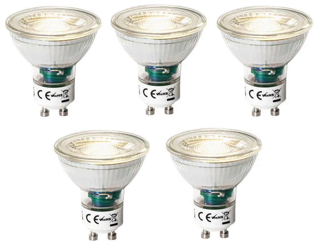 Set de 5 becuri LED GU10 cu 3 trepte de intensitate luminoasă, 7W, 600 lm, 3000K