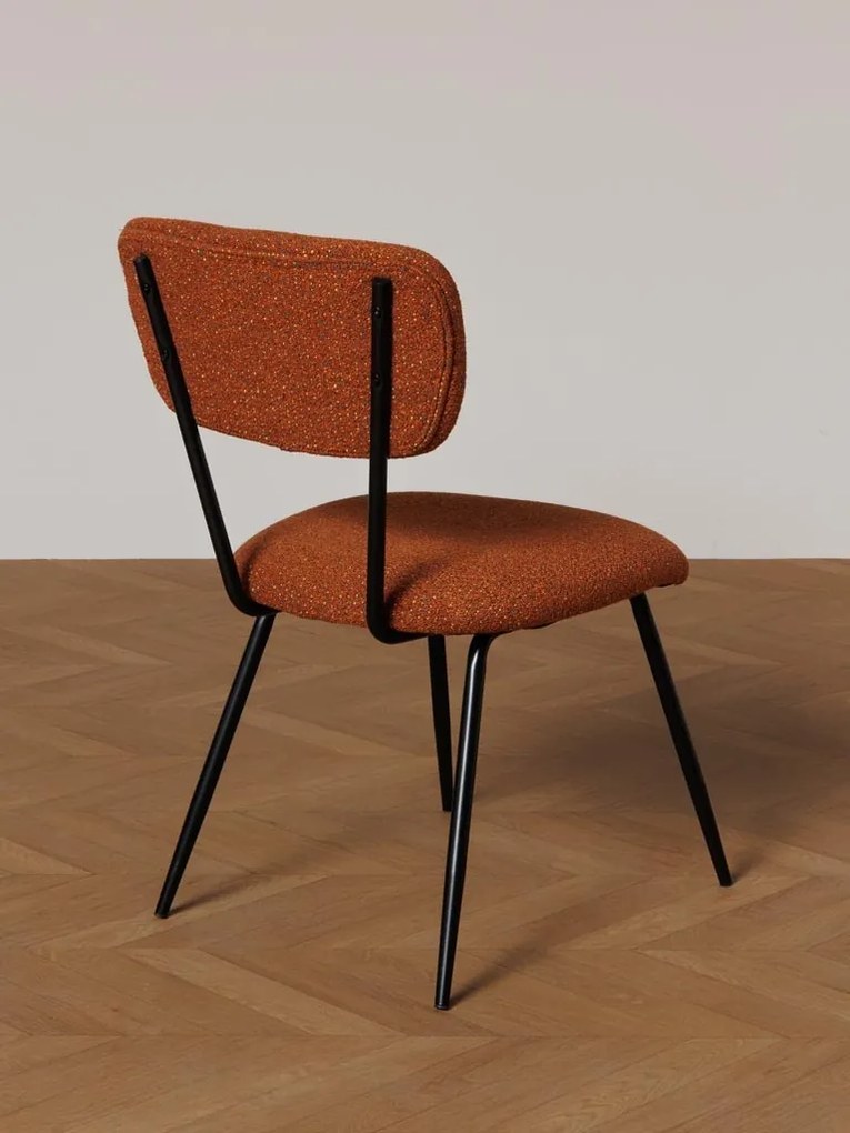 Scaun dining portocaliu din textil, Kiwi