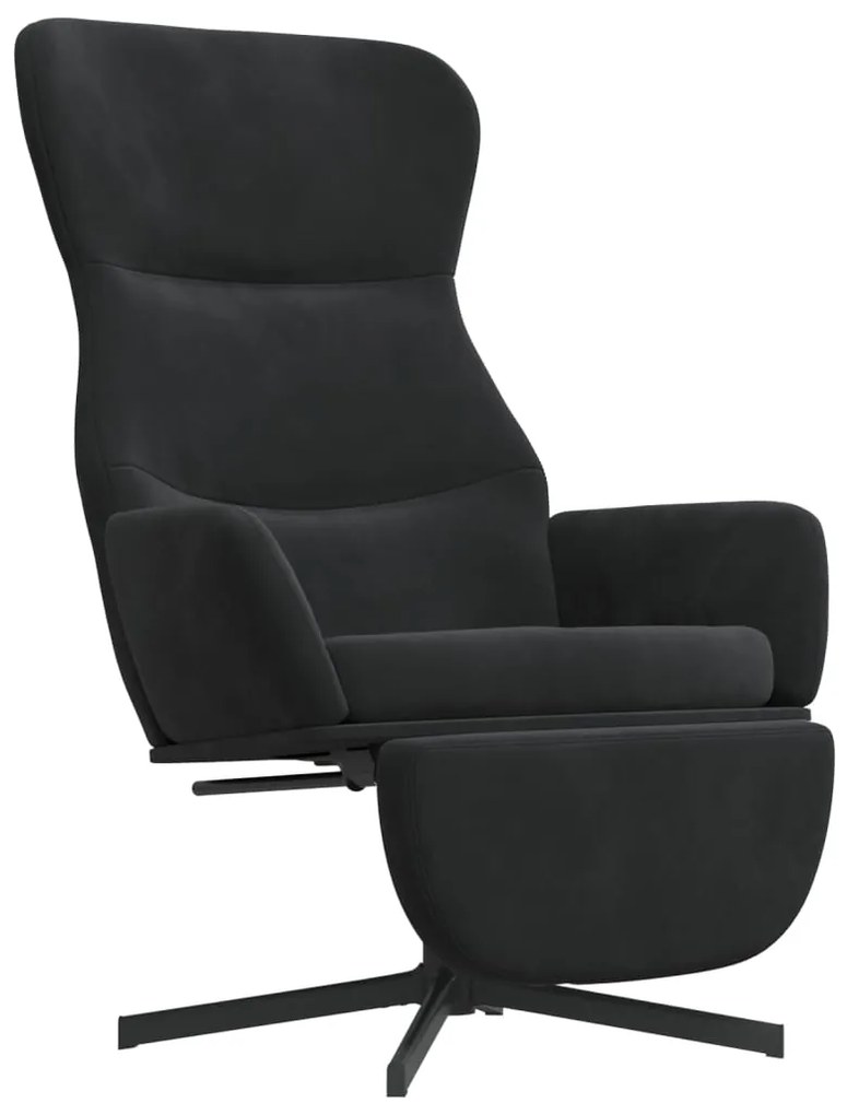 3097501 vidaXL Scaun de relaxare cu taburet, negru, catifea