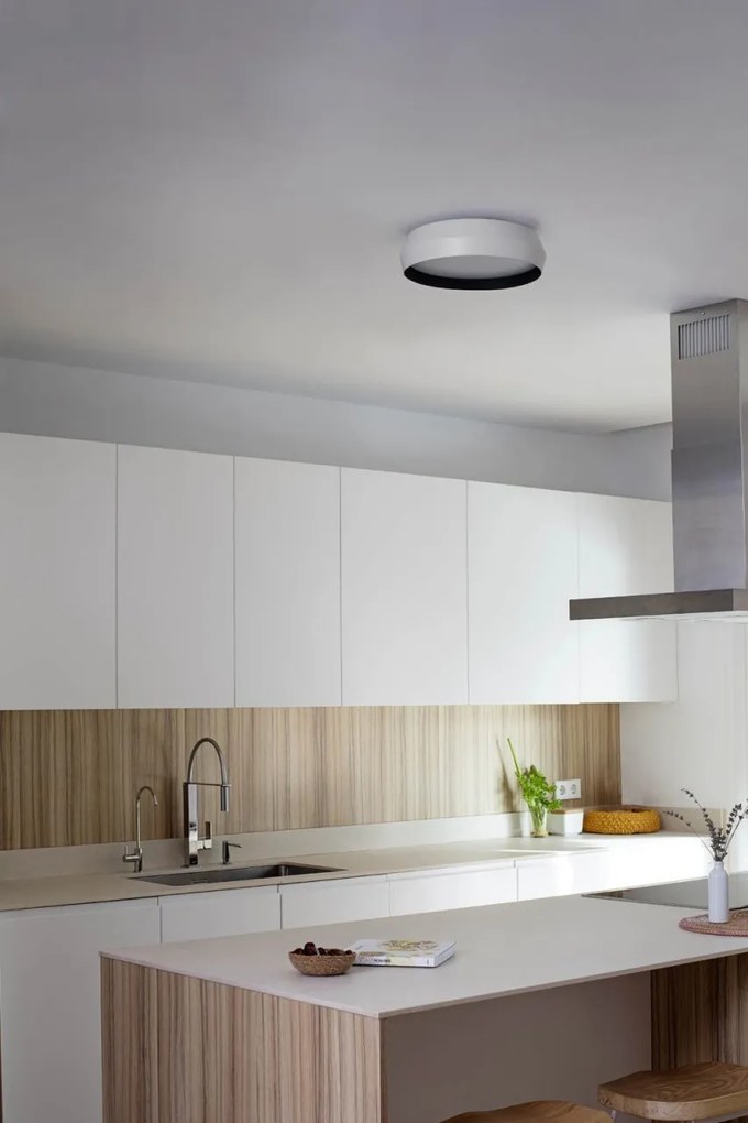 Lustra / Plafoniera LED design modern slim SHOKU 35cm alb/negru