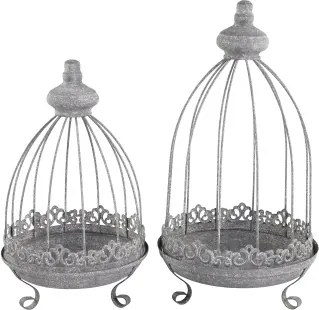Set de 2 suporturi decorative tip centru de masă cu tavă, stil modern rustic, culoare naturală, din lemn reciclat, „Alpine”