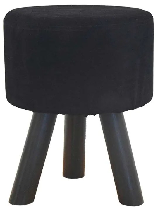 TABURET CATIFEA CU 3 PICIOARE, 30X30X38 CM, DEHUSABIL, NEAGRA