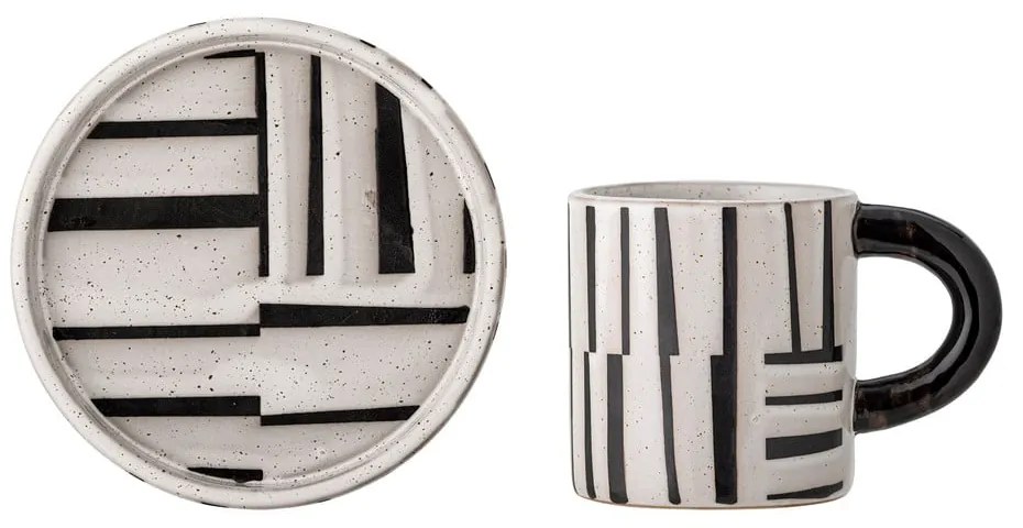 Ceașcă alb-negru din gresie 300 ml Frankie – Bloomingville