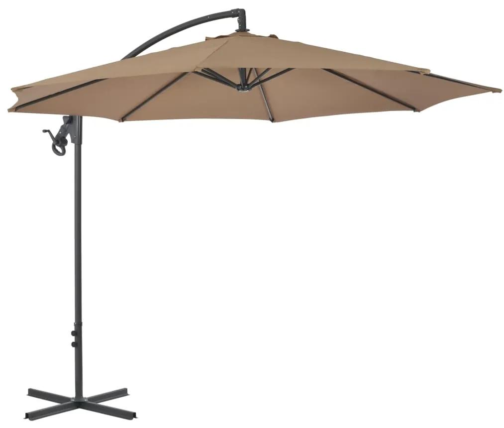 Umbrela suspendata cu stalp din otel, gri taupe, 300 cm Gri taupe