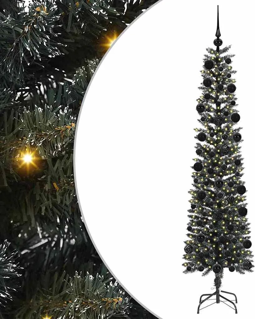 vidaXL Brad de Crăciun artificial Verde 210 cm PVC și Plastic și Oțel