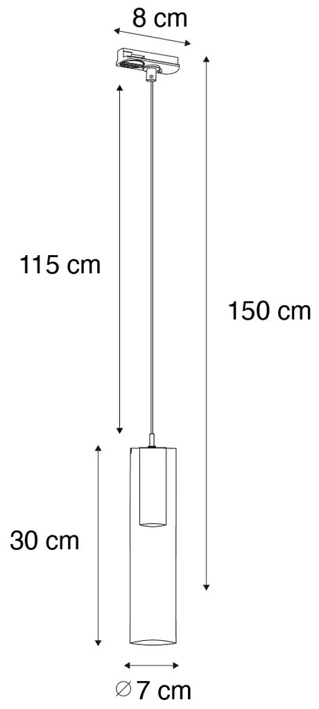 Lampă suspendată modernă neagră pentru sistem de șină monofazată - Iconic Lloyd