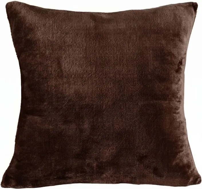 decoDoma Set de 2 fețe pernuțe din micropluș de culoarea ciocolatei 40 x 40 cm