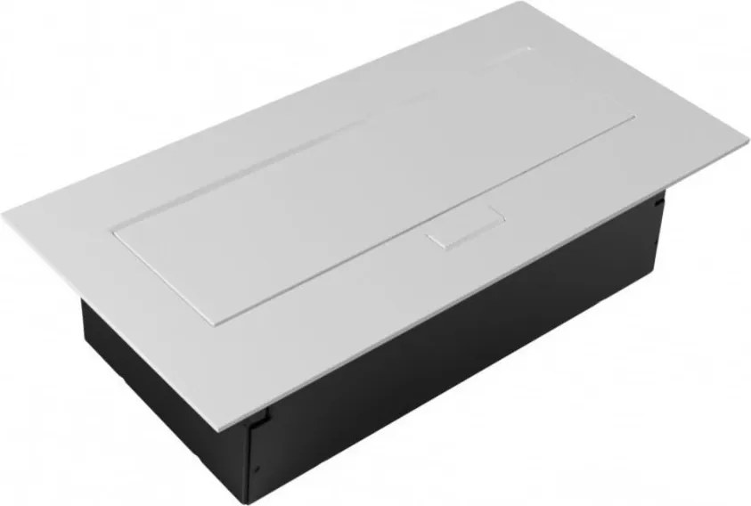 Priză încorporabilă în blat GTV, 2 prize Schuko, USB A + C, alb, 265 x130 mm Aluminiu/ plastic, Alb, L:265 mm; l:130 mm; H:110 mm