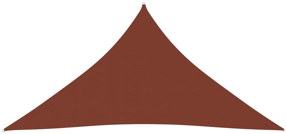 Parasolar caramiziu 4,5x4,5x4,5 m tesatura oxford triunghiular Terracota, 4.5 x 4.5 x 4.5 m