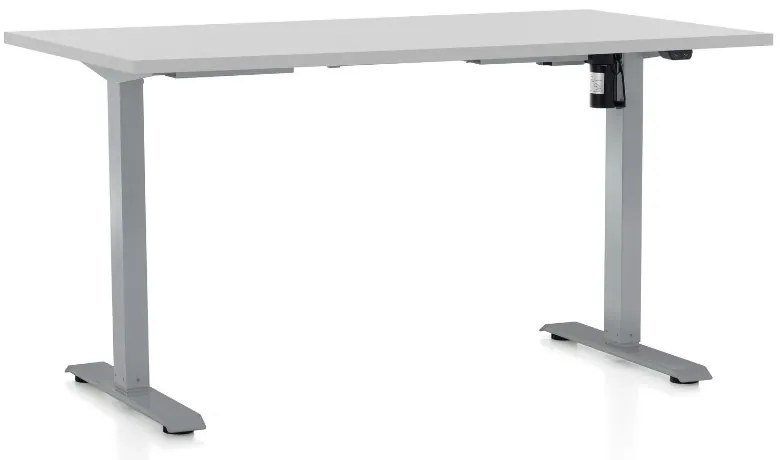 Masa inaltime reglabila OfficeTech A, 120 x 80 cm, bază gri, gri deschis