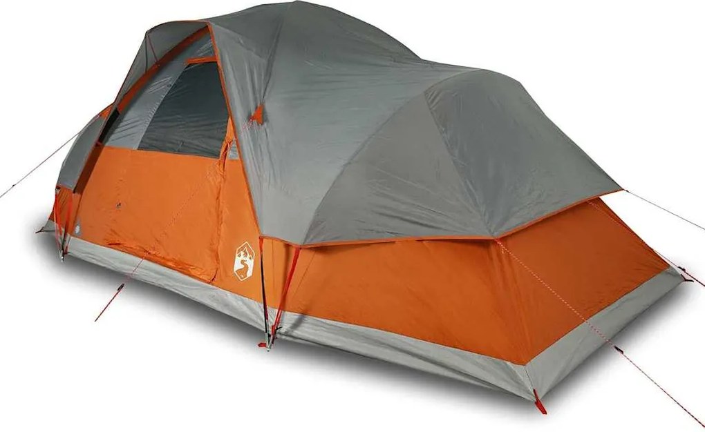 vidaXL Cort de familie cupolă, 9 persoane, portocaliu, impermeabil