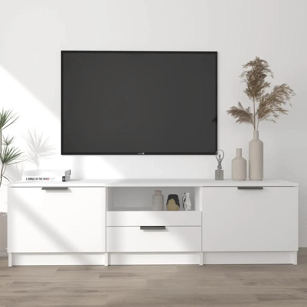 Comoda TV, alb, 140x35x40 cm, lemn prelucrat 1, Alb