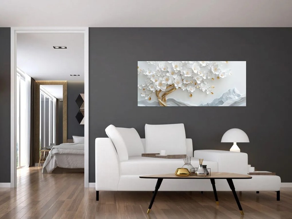 Tablou – Arborele vieții 3D elegant (120x50 cm)