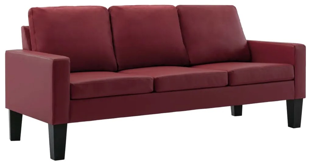 3056679 vidaXL Set de canapele, 2 piese, roșu vin, piele ecologică