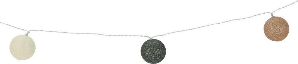 Lanț de lumină Raffia LED , 360 cm, 12 bile, diametru 6 cm, cronometru