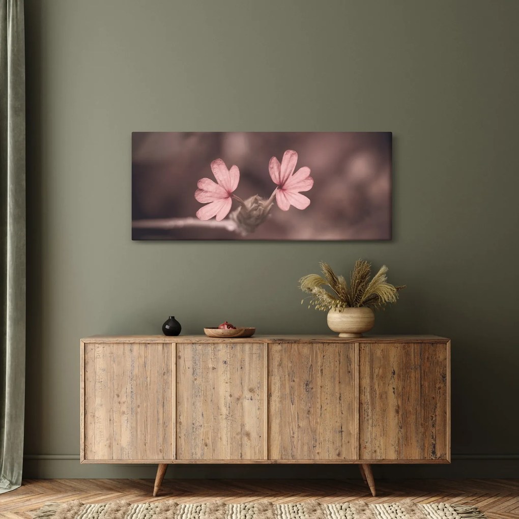 Tablou cu floare roz (120x50 cm)