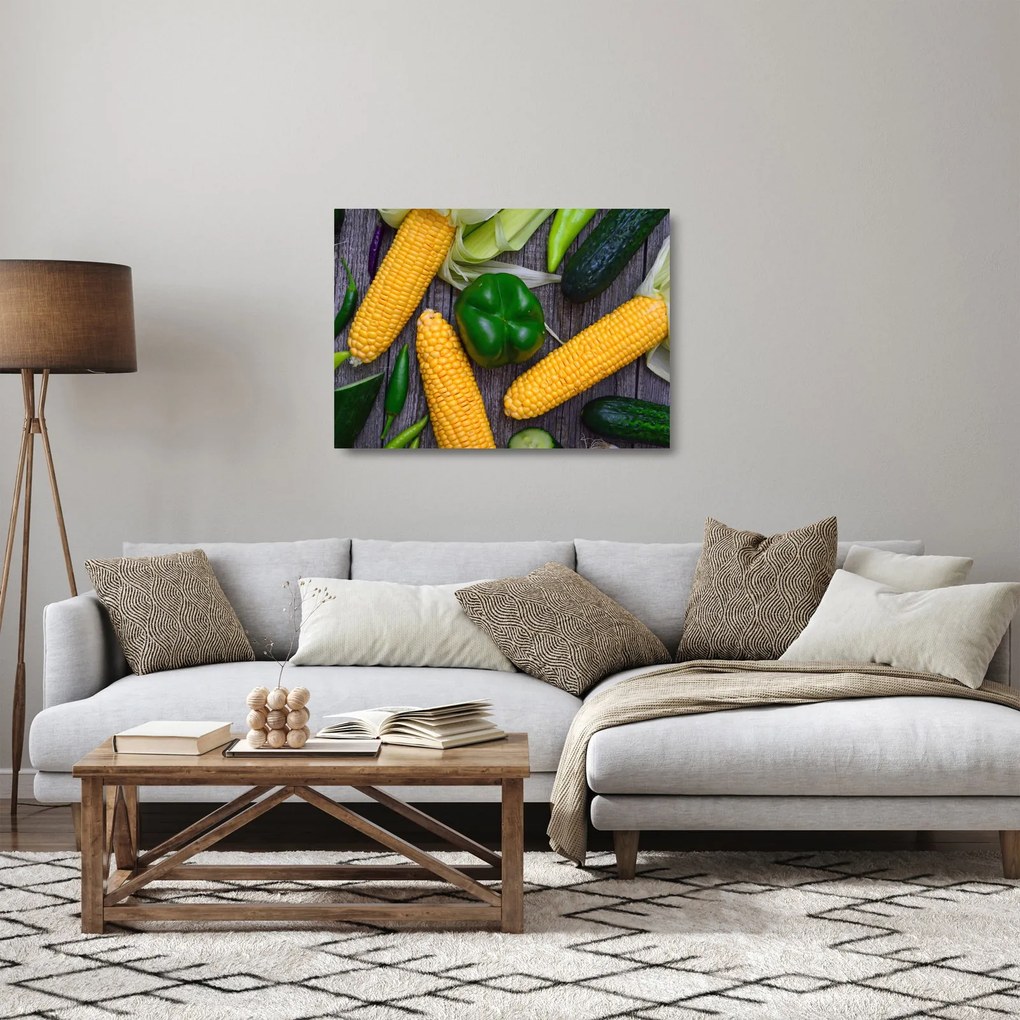 Tablou pe sticlă cu legume (70x50 cm)