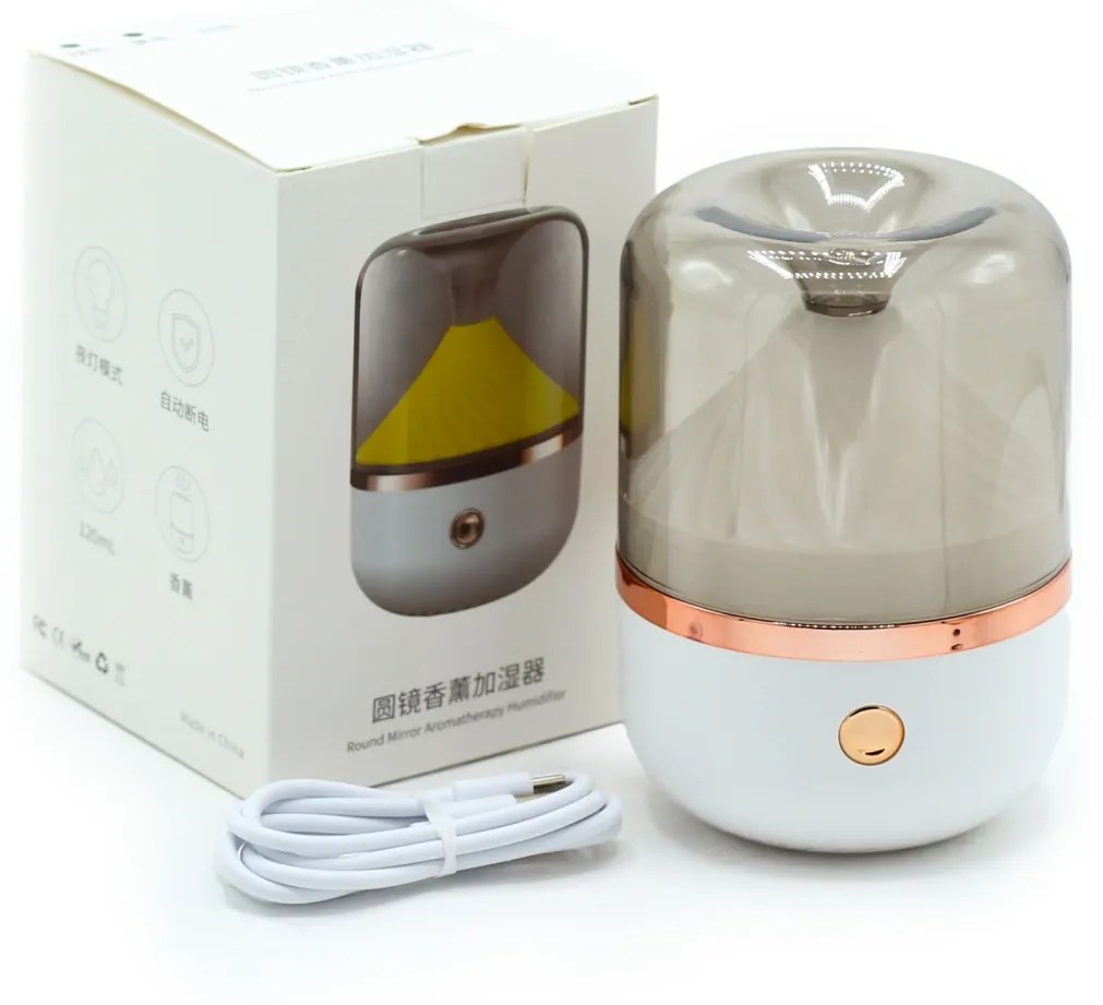 Difuzor Aromatic Urban Alb și Bronz - USB - Schimbare de Culoare