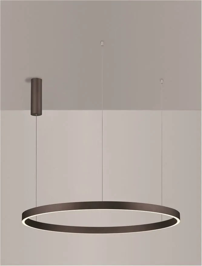 Lustra LED circulara ELOWEN 98cm, maro