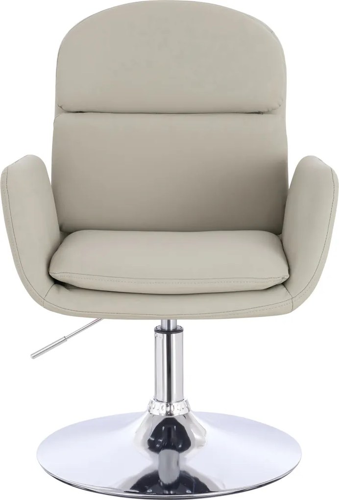 HR480N Scaun Ecru Piele Ecologica Premium Soft cu Bază Cromata