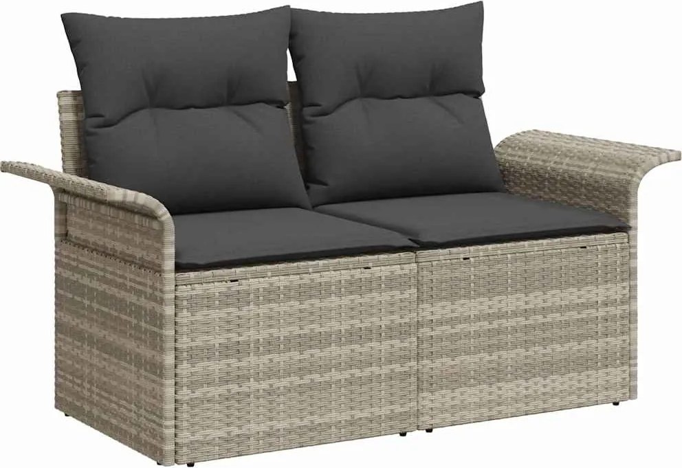 vidaXL Canapea de grădină Gri deschis 141 x 62 x 69cm poliratan