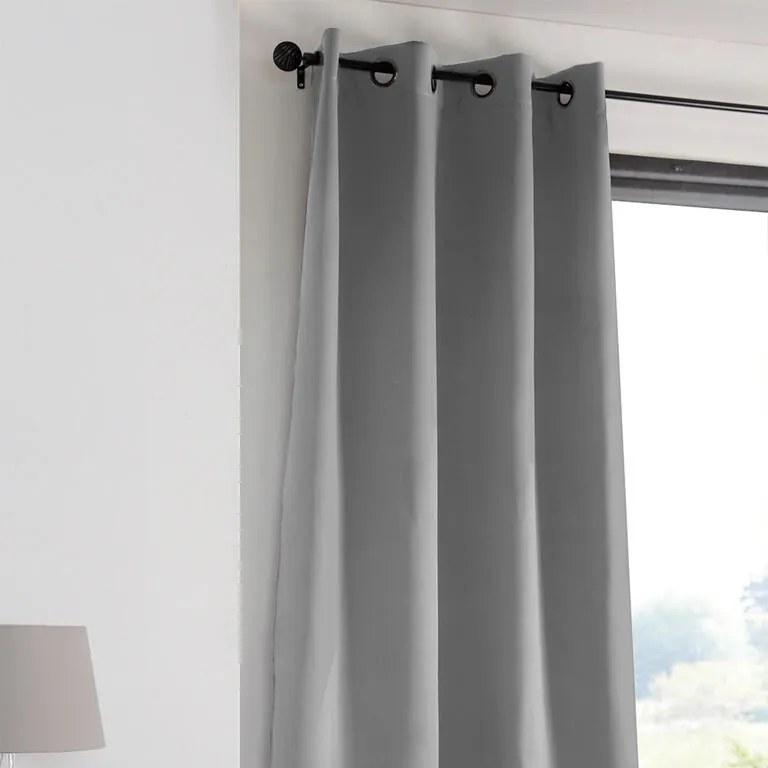 Draperie groasă blackout NOTTE gri 135 x 250 cm set 2 buc