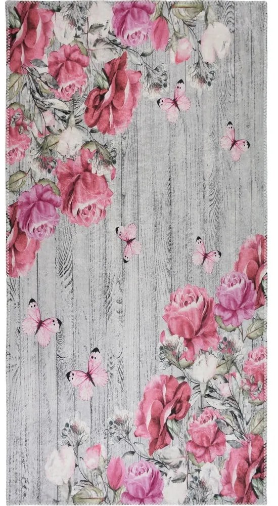 Covor roz/gri lavabil 160x230 cm Blooming Roses – Vitaus