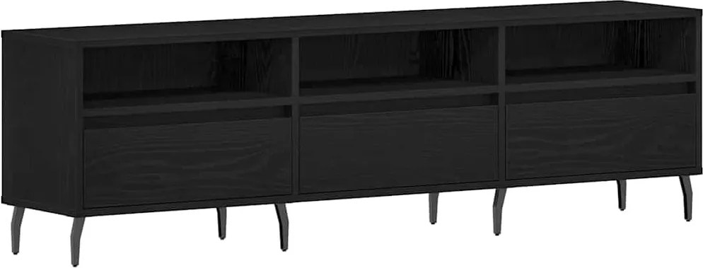 vidaXL Cabinet TV Stejar Negru 150 x 30 x 44,5 cm Lemn compozit