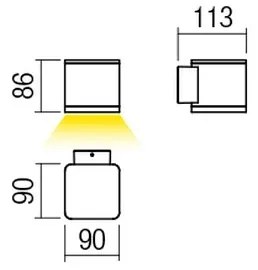 Redo 9080 - Aplica de exterior BETA LED/6W/230V 3000K IP54 maro