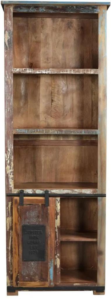 Etajeră din lemn reciclat Mercure, 180x32x66 cm, lemn/metal, multicolor