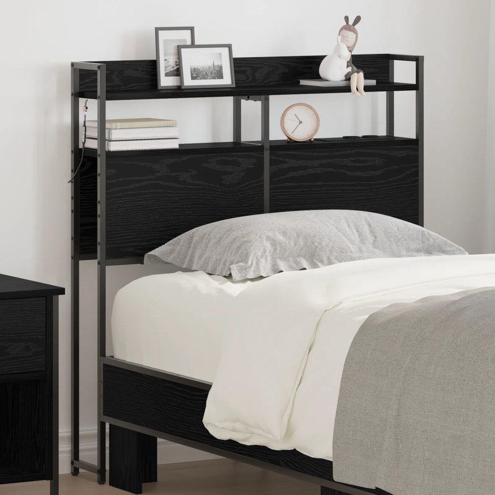 vidaXL Tăblie de depozitare Stejar negru 75 cm Lemn compozit